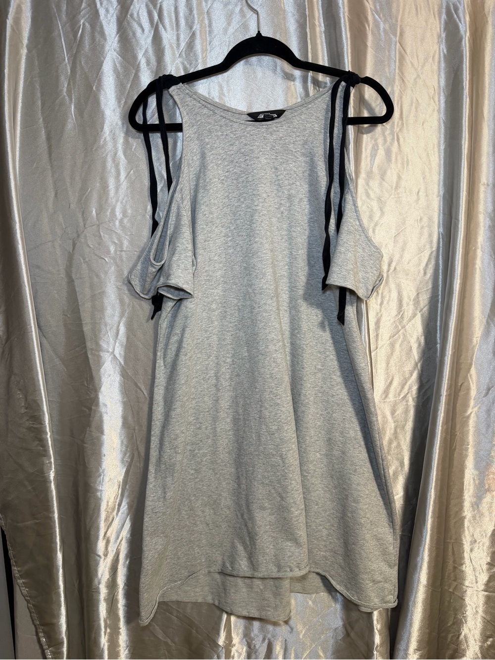 Project Runway Gray Cold Shoulder Swing Dress Womens Short Sleeve Casual Size XL